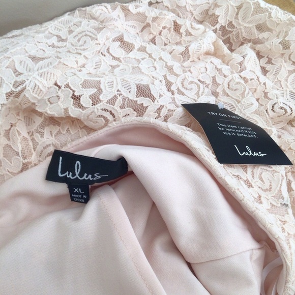NWT new with tags lulu’s dress ephemeral allure peach lace xl sold out rare - Picture 12 of 16